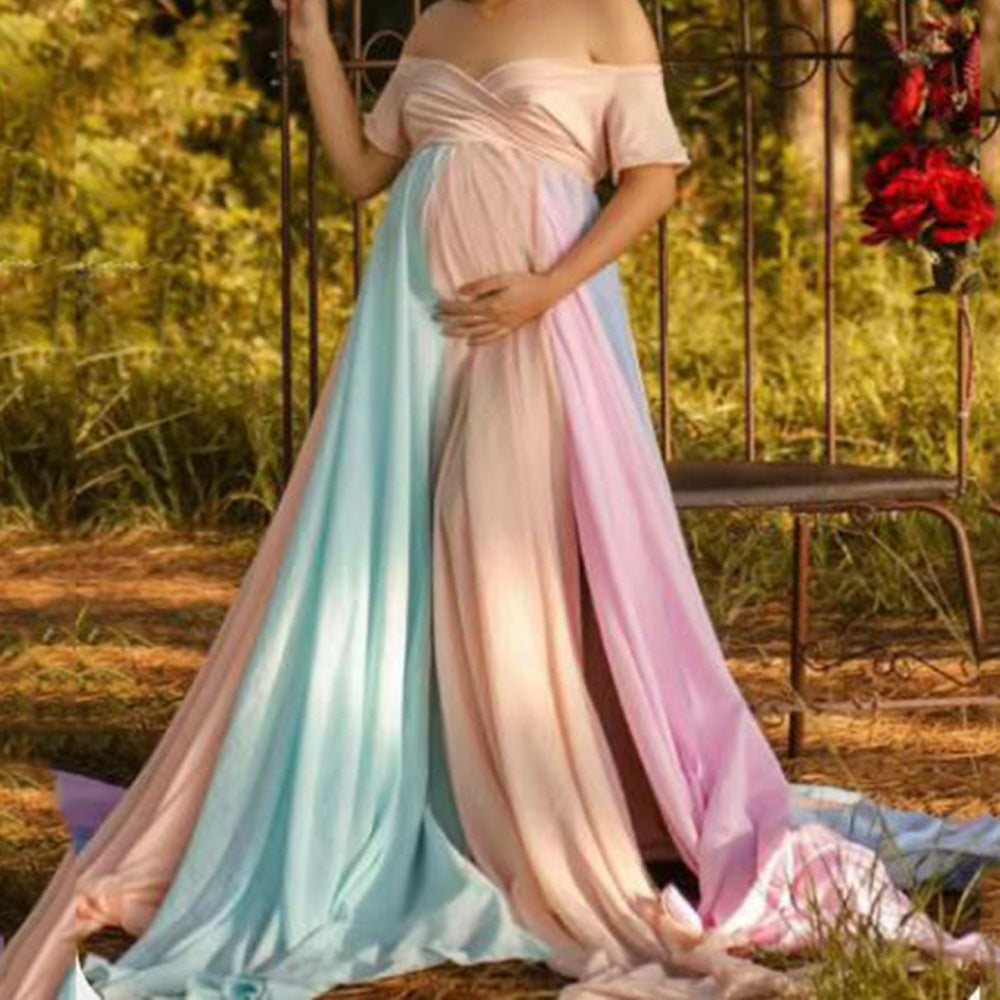 Geumxl Long Tail Maternity Dresses For Photo Shoot Maternity Photography Props Maxi Dresses For Pregnant Women Clothes Pregnancy Dress
