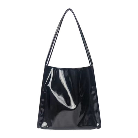 Geumxl Blue Patent Leather Women Shoulder Bag Large Capacity Ladies Casual Tote Top Handle Bags Female Simple Design Purse Handbags