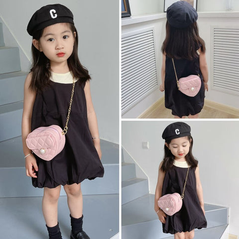 Geumxl Fashion Children's Heart Shape Shoulder Bags Love Pearl Baby Girls Small Messenger Bag Cute Princess Pink Coin Purse Handbags