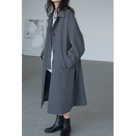 Geumxl Women's Long Trench Coat Single-breasted Casual Belted Waist Women Windbreaker Overcoat Female Cloth Spring Autumn 2023
