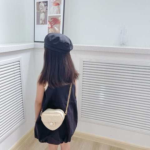 Geumxl Fashion Children's Heart Shape Shoulder Bags Love Pearl Baby Girls Small Messenger Bag Cute Princess Pink Coin Purse Handbags