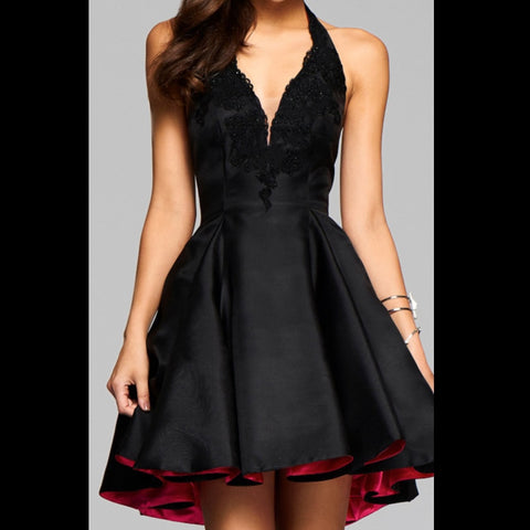Geumxl Black Lolita Deep V-Neck Mini Dress For Party Night Slim Simple Elegant Temperament Versatile Vestido Dresses Sleeveless Woman F
