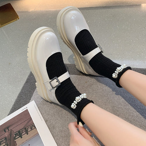 Geumxl- White Mary Jane Shoes Kawaii Lolita Shoes Women Japanese Sweet Cosplay Shoes Kawaii Shoes Women Lolita Sneakers Zapatilla Mujer