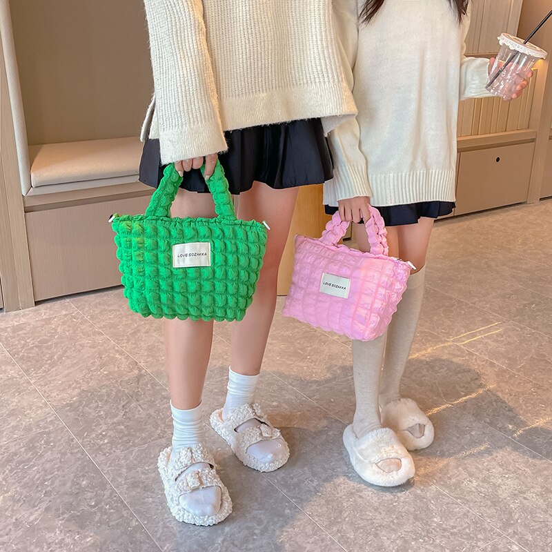 Geumxl Children's Folds Small Shoulder Bag Lovely Candy Color Girls Messenger Bags Fashion Parent-Child Tote Purse Hand Carry Handbags