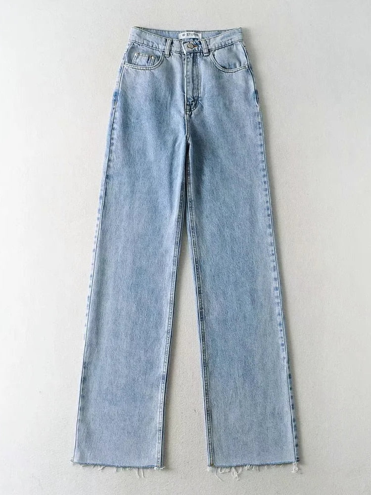 Fall outfits Casual Fashion Straight Leg Women's Jeans Denim Bottom Harajuku Boyfriend Long High Waist Baggy Jeans Fall Pants