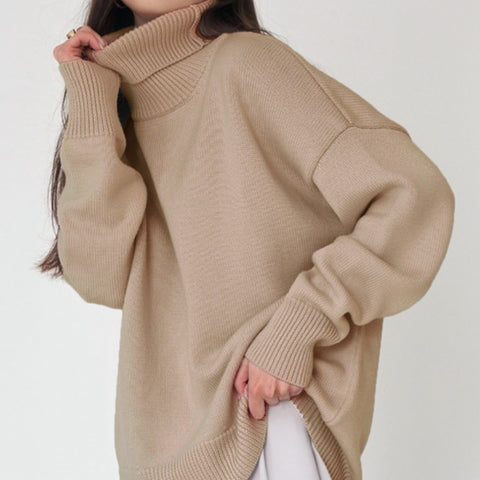 Geumxl Turtleneck Sweater Women Autumn Winter Simple Pullover Knit Elastic Jumper Casual Thick Warm Black White Korean Basic Jumpers