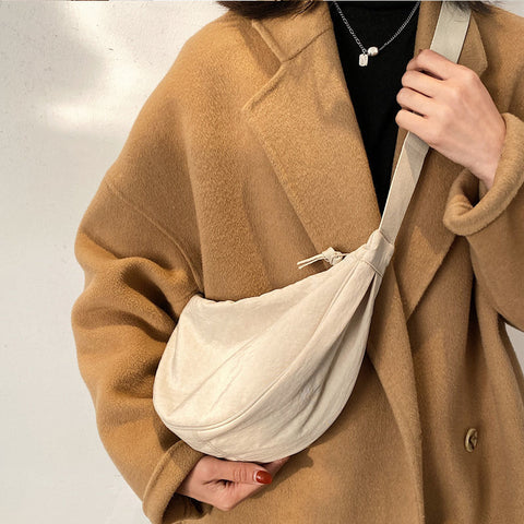 Back To School Simple Design Women's Messenger Bag Fashion Ladies Nylon Hobos Small Shoulder Bags Vintage Female Girls Purse Cloth Handbags
