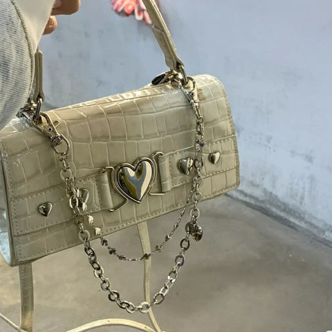 Back To School PU Leather Women Small Square Shoulder Bags Cool Girls Female Clutch Purse and Handbags Crocodile Pattern Ladies Crossbody Bags