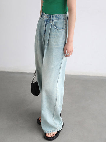 Geumxl Women's Jeans Blue High Waisted Denim Pants Streetwear Wide Leg Jeans for Women Female Trousers Spring Summer 2023