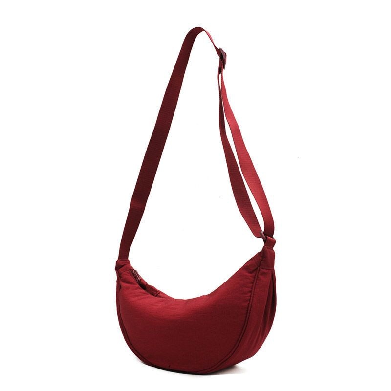 Geumxl Simple Design Women's Hobos Shoulder Bag Solid Color Female Nylon Messenger Bags Portable Travel Phone Pouch Zipper Handbags